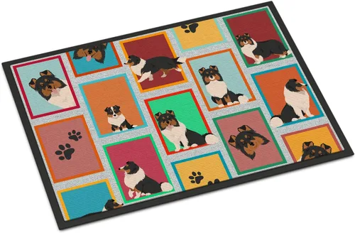 Miniatura 79 de Caroline's Treasures MLM1149MAT - Felpudo rojo Border Collie de 18 x 27 pulgadas, para interiores y exteriores, para entrada, antideslizante, Border
