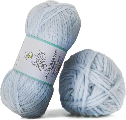 Miniatura 10 de Baby Bee 5 - Hilo voluminoso para ganchillo y tejer – Madeja suave – 109 yardas de acrílico y poliamida para sombreros y mantas – Suministros