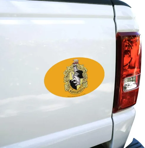 Miniatura 2 de Harry Potter Hufflepuff pintado cresta automotriz coche refrigerador taquilla vinilo euro imán oval