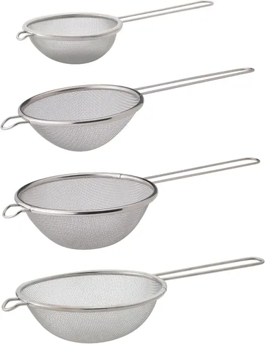 Miniatura 18 de HIC Kitchen Colador de malla doble fina, acero inoxidable 18/8, juego de 2, incluye colador de 5 y 7 pulgadas