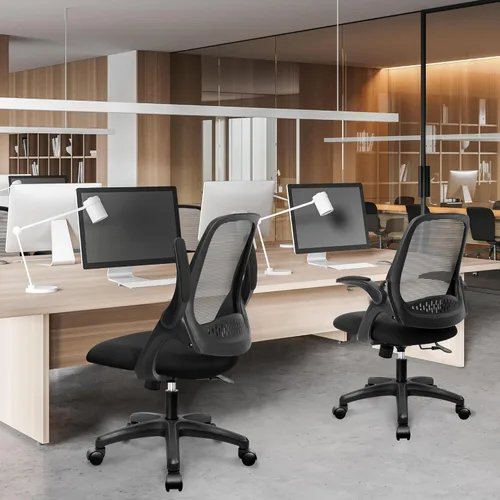 Miniatura 8 de NEO CHAIR Silla de escritorio de oficina para juegos de computadora, soporte lumbar ergonómico con reposabrazos acolchado abatible, altura ajustable