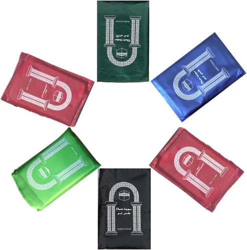 Miniatura 7 de Juego de 4 mini alfombrillas de oración de viaje, portátil, plegable, impermeable, musulmana, Namaz Salah, juego de bolsillo para musallah, regalos