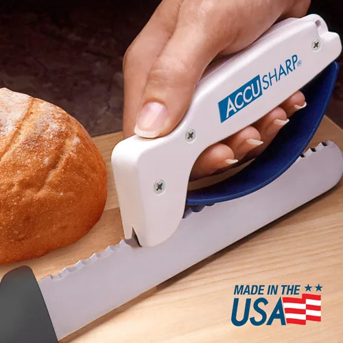 Miniatura 8 de AccuSharp Knife Sharpener, Ergonomic Comfortable Handle, Compact & Easy to Use, Restore and Hone Straight & Serrated Knives, White