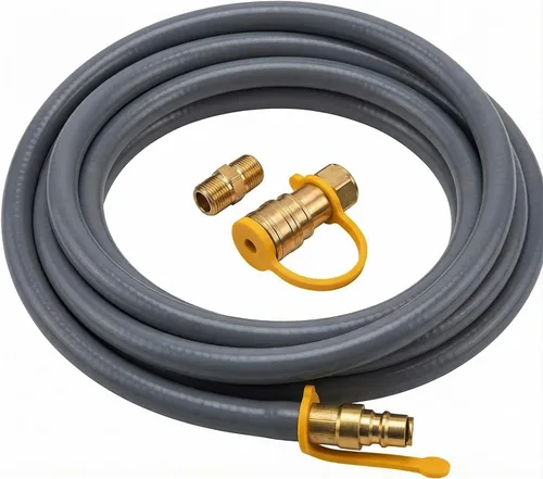 Miniatura 3 de Manguera de propano natural y gas natural de 12 pies de diámetro interior de 3/8 pulgadas hembra por macho de 1/2 pulgadas, kit de desconexión