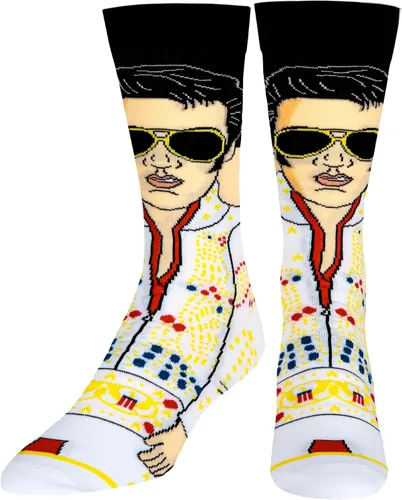 Miniatura 2 de Odd Sox, Elvis Presley, The King of Rock N Roll - Calcetines para hombre, divertidos regalos de coleccionista, Negro