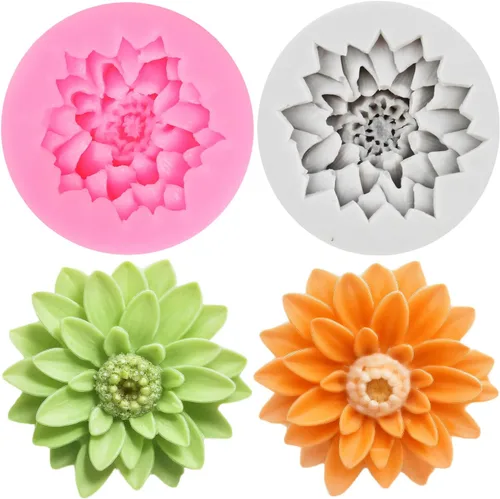 Miniatura 22 de Moldes de silicona de girasol, molde de fondant de flores para decoración de pasteles, decoración de cupcakes, pasta de caramelo de chocolate, juego