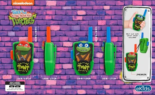 Miniatura 4 de Walkie Talkies de tortugas ninja mutantes adolescentes para niños, juguetes libres de estática, para interiores y exteriores, para niños