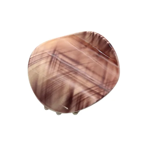 Miniatura 14 de Parcelona France Onde Leopard Tortoise Shell Clear Celluloid Side Slide en agarre seguro pinza de pelo fino de pato para yoga -2 3/4 pulgadas marrón