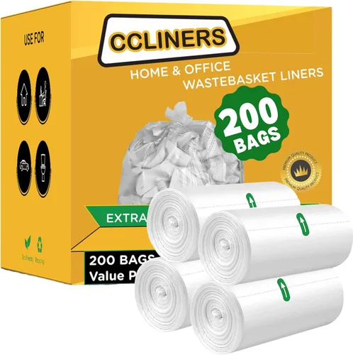 Bolsas de basura pequeñas transparentes de 3 galones (200 bolsas), bolsas de basura de plástico, bolsas de basura de 2 galones y 4 galones para