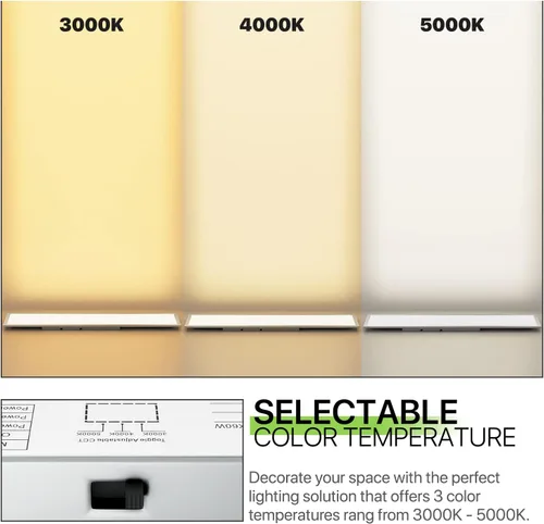 Miniatura 5 de Magshion Panel de luz LED 1 x 4, luz de techo empotrada regulable 36/40/50W y 3000K/4000K/5000K temperaturas de color seleccionables, lámpara