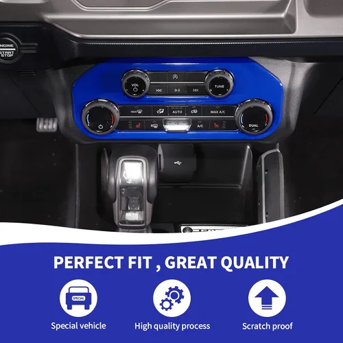 Miniatura 5 de RAZPOY para Bronco Cubierta del Panel del Interruptor de Aire Acondicionado, Moldura del Botón A/C de la Consola Central Compatible con Accesorios