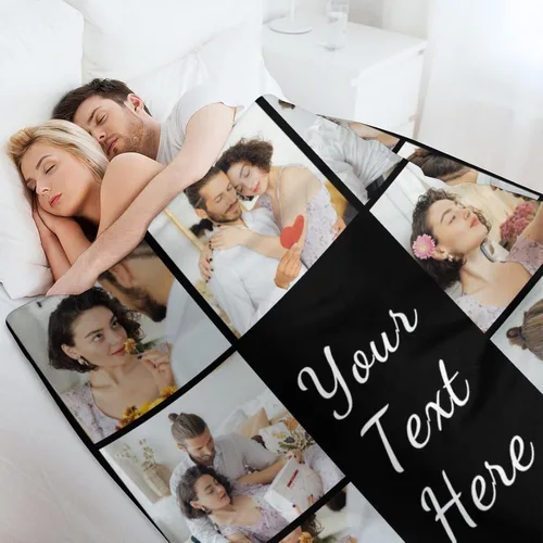 Miniatura 3 de D-Story Manta personalizada con fotos con cualquier texto - Mantas con imágenes personalizadas para Navidad, cumpleaños, regalos para parejas