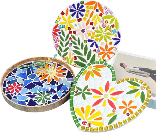 Miniatura 5 de Mosaico de cerámica de hojas de pétalos de gota de agua de 1.1 libras para manualidades, piezas de mosaico de cerámica en forma de lágrima