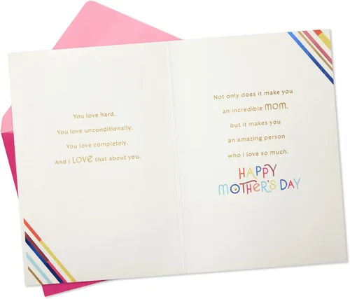Miniatura 2 de Hallmark Tarjeta romántica para el día de la madre para esposa, novia o pareja (I Love the Way You Love) con letras arcoíris en blanco