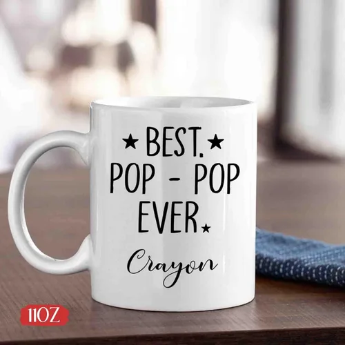 Miniatura 4 de Taza personalizada con foto y nombre – Tazas de café de cerámica personalizadas Bet Pop Ever Regalos para el abuelo – Taza Pop Pop – Regalo