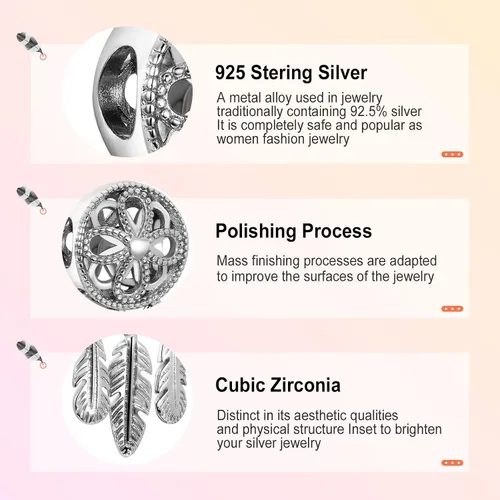 Miniatura 4 de Annmors Jewelry Birthday Charms for Woman-925 Sterling Silver Dangle Pendant Bead with Cubic ZirconiaGirl Jewelry Beads DIY Gifts for Women Bracelet