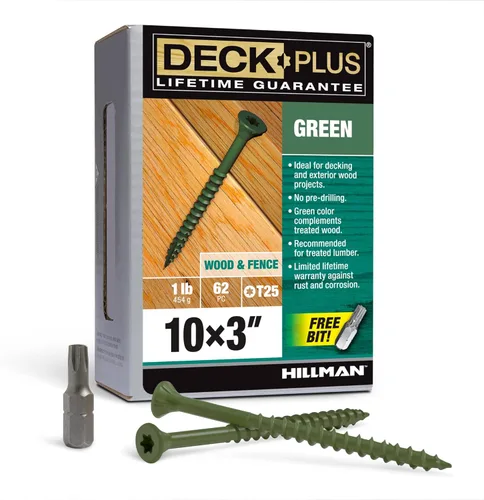 Miniatura 48 de Deck Plus Tornillos para valla y madera exterior con revestimiento epoxi de 3 pulgadas #10 x 3 Torx/Star Drive Incluido, rosca gruesa, tornillo