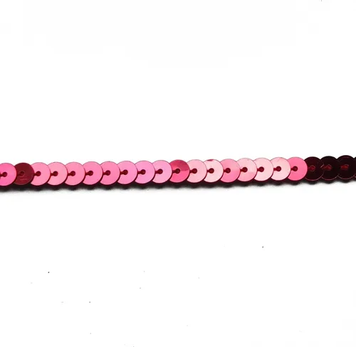 Miniatura 2 de Borde de lentejuelas planas de 0.236 in ensartado por yarda ~ Rojo vino cereza picante metálico de 1/4 "de ancho ~ Cadena de lentejuelas plana