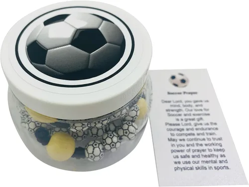 Miniatura 2 de Westmon Works Juego de cuentas de bola deportiva con rosario de fútbol con estuche protector y tarjeta de oración, collar católico con crucifijo