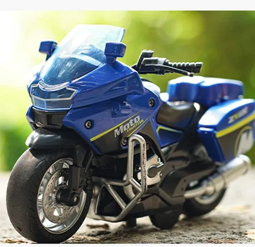 Miniatura 3 de Juguetes de motocicleta de tracción hacia atrás, pequeño regalo con iluminación musical, motocicletas de policía de juguete para niños de 3, 4, 5