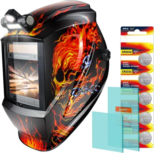 Miniatura 12 de TRQWH Welding Helmet Auto Darkening Large Viewing True Color Solar Powered Welding Mask with 4 Arc Sensor Adjustable Wide Shade Range 4~5-8/9-13
