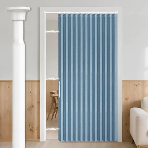 Miniatura 67 de AJAZZ Cortina de puerta magnética 100% opaca de acordeón para armario, cortina invisible para puerta interior de dormitorio, sala de estar, pasillo