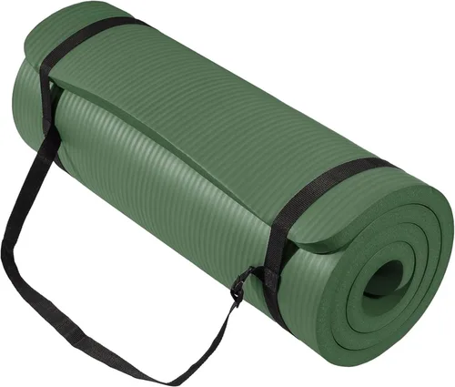 Miniatura 21 de BalanceFrom Yoga Mat, 1-Inch Extra Thick High Density Exercise Mat, Anti-Tear Exercise Yoga Mat with Carrying Strap, Suitable for Various Yoga Azul