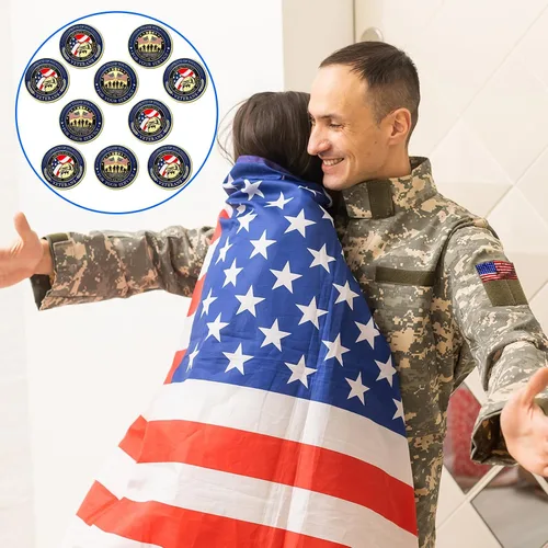 Miniatura 6 de 10 monedas militares de desafío de agradecimiento por tu servicio, desafío de apreciación militar, monedas coleccionables individuales para regalos