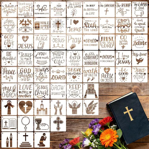 Miniatura 11 de 64 Piezas de Plantillas para Pintar, Plantillas de Animales Pequeñas Reutilizables, Plantillas de Arte y Manualidades para Pintar sobre Madera