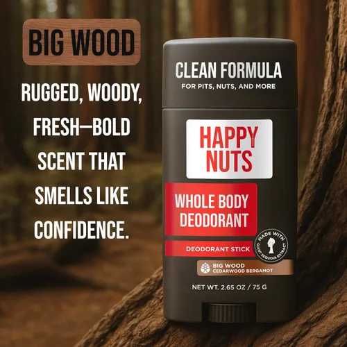 Miniatura 5 de Happy Nuts Desodorante de cuerpo entero para hombres, control de olores de cuerpo completo, ideal para hoyos, ingle y más, confianza durante todo