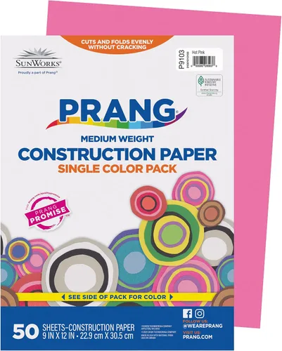 Miniatura 13 de Prang (Formerly SunWorks) Papel de construcción, blanco brillante, 9 x 12 pulgadas, 50 hojas