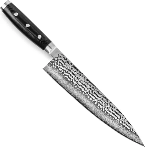 Miniatura 9 de Enso Cuchillo de chef grande con funda, fabricado en Japón, serie HD, VG10, acero inoxidable de damasco, hoja de 9.5 pulgadas con cubierta Saya