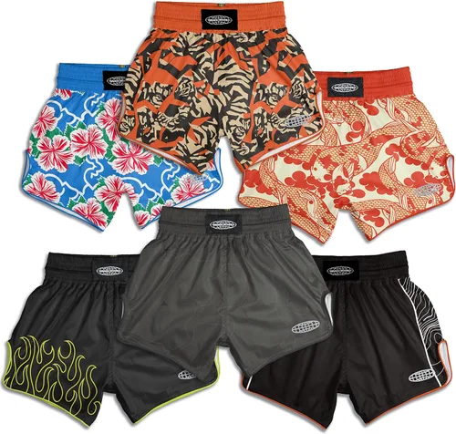 Miniatura 6 de WARRIORWRLD Pantalones cortos de Muay Thai pantalones cortos Hypr FLX Muay Thai para hombres y mujeres, pantalones cortos transpirables y ligeros