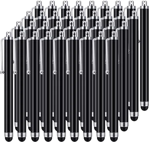 Outus Paquete de 36 lápices capacitivos para pantallas táctiles, paquete de aula a granel con punta de goma suave, lápiz capacitivo para niños,