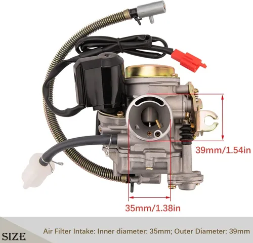Miniatura 5 de Carburador de 50 cc de 4 tiempos GY6 de alto rendimiento 139QMB Carburador para Gy6 50cc 49cc Scooter ciclomotor PD18J Motor de carbohidratos
