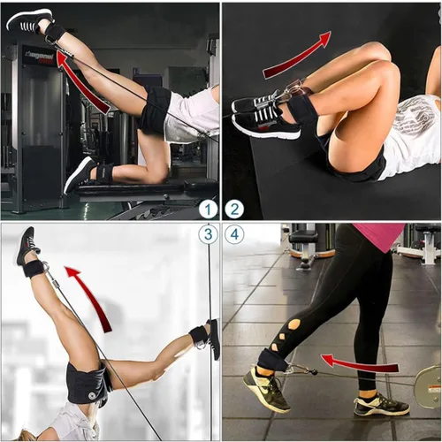 Miniatura 7 de Correas para Tobillo Bandas de Resistencia para Tobillo Puños para Muñeca Correas Acolchadas Ajustables Fitness Glúteo Kickback Anillo en D