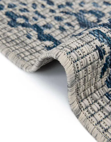 Miniatura 8 de Unique Loom Alfombra de la colección tradicional para exteriores, desgastada durante el tiempo (octágono de 5 pies y 3 pulgadas, azul/gris)