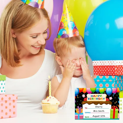Miniatura 2 de D24TIME Certificados de cumpleaños para el aula de los niños – 36 piezas de regalos de feliz cumpleaños para estudiantes, profesores, suministros