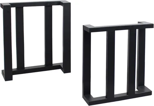 Miniatura 11 de MBQQ Patas para muebles de 15.7" de altura 17.7" de ancho, tubo cuadrado rústico decorativo, patas de mesa de metal resistente, patas de escritorio