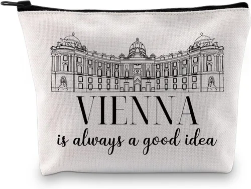 GJTIM Viena Travel Souvenir Gift Viena Regalo Sorpresa Viena Viaje Vacaciones Viaje Bolsa de Maquillaje Para Viena Viajero Turista, Bolsa de Viena