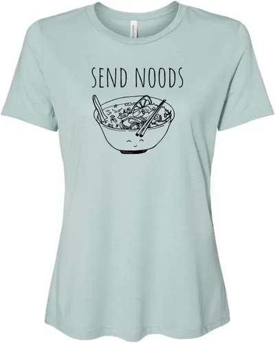 Cute Women's Screen Printed Crew Neck Tee, Shirts With Sayings, Dusty Blue or Olive