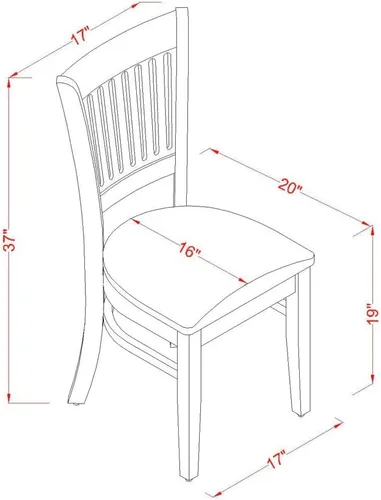 Miniatura 3 de East West Furniture VAC-LWH-C Vancouver Sillas de Comedor - Sillas de Madera Tapizadas en Tela de Lino, Juego de 2, Blanco Lino