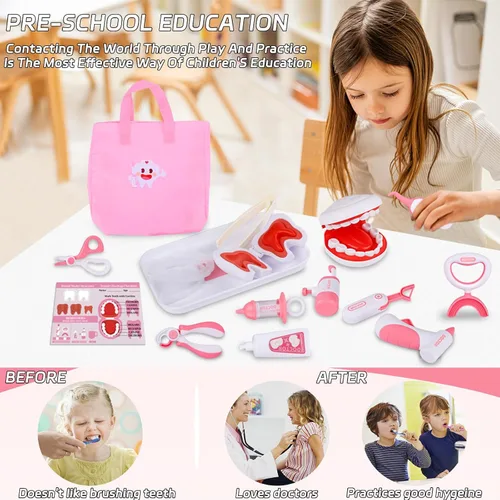 Miniatura 5 de Gifts2U Kit de dentista para niños, 42 piezas de kit médico para niños pequeños, juego de dentista educativo para niños, regalo para niñas y niños