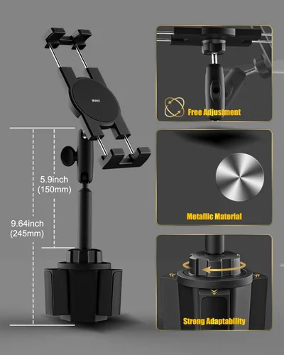 Miniatura 3 de Soporte para tablet para soporte de coche, brazo de metal, resistente, ajustable, para tableta, camión, accesorios para tabletas de 4 a 13 pulgadas