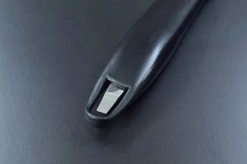Miniatura 5 de Seki Japan - Abrelatas manual de mano, abrebotellas de acero inoxidable resistente, mango de plástico negro de 5.9 pulgadas para zurdos