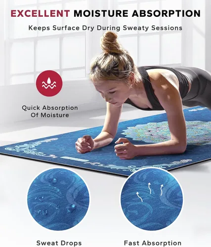 Miniatura 6 de HAPBEAR Large Yoga Mat - 72"x36" Extra Wide Exercise Mat - 1/4" Thick Dual Color PVC Anti-Slip Surface & High Cushioning - Ideal for Yoga, Pilates