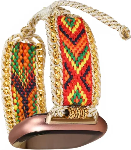 Miniatura 5 de Correa de nailon trenzada estilo bohemio retro compatible con Fitbit Versa 3/Versa 4/Sense 2/Fitbit Sense Bandas para mujeres y hombres, correa