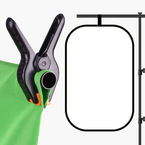 Miniatura 5 de EMART Soporte de fondo portátil en forma de T de 3 x 6.5 pies con pantalla verde ajustable para fotografía, sesiones de fotos, fiestas y zoom