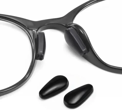 Mr.ZzjOOj Almohadillas de nariz para gafas, 0.126 in de silicona adhesiva, almohadilla de nariz antideslizante para gafas, 12 pares (negro)