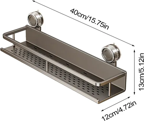 Miniatura 7 de Estante de ducha con ventosa, estante de almacenamiento de pared sin perforaciones, organizador de baño que ahorra espacio, soporte de esquina